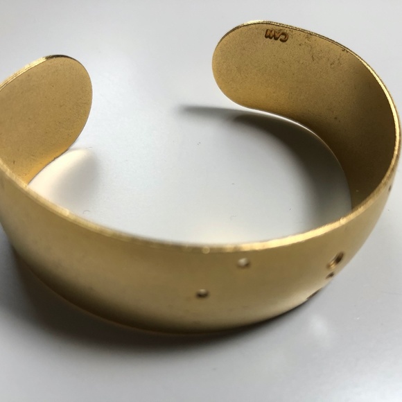 Modern Gold Cuff Bracelet - Picture 3 of 3
